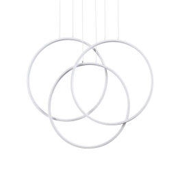 Φωτιστικό Οροφής Frame Cerchio 269351 68,5x80/120x13cm LED 82W 3000K White Ideal Lux