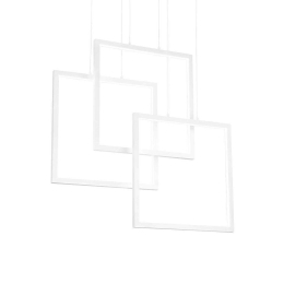 Φωτιστικό Οροφής Frame Quadrato 253596 73x85/145x18cm LED 80W 3000K White Ideal Lux
