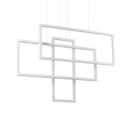 Φωτιστικό Οροφής Frame Rettangolo 253589 103x80/120x18cm LED 93W 3000K White Ideal Lux