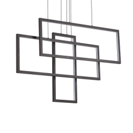 Φωτιστικό Οροφής Frame Rettangolo 269382 103x80/120x18cm LED 93W 3000K Black Ideal Lux