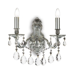 Φωτιστικό Τοίχου-Απλίκα Gioconda 044910 31x42,5x21,5cm 2xE14 40W Silver Ideal Lux