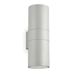 Φωτιστικό Τοίχου-Απλίκα Gun 163604 11x31x15cm 2xE27 60W IP54 Grey Ideal Lux