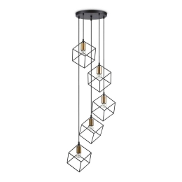 Φωτιστικό Οροφής Ice 237664 50x60/245,5cm 5xE27 60W Black Ideal Lux
