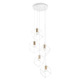 Φωτιστικό Οροφής Ice 237671 50x60/245,5cm 5xE27 60W White Ideal Lux