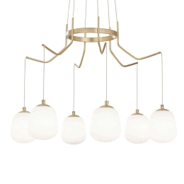 Φωτιστικό Οροφής Karousel 206387 72x97,5/127cm 6xG9 15W Gold Ideal Lux