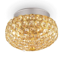 Φωτιστικό Οροφής-Πλαφονιέρα King 075402 25,5x16cm 3xG9 40W Gold Ideal Lux