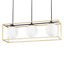 Φωτιστικό Οροφής-Ράγα Lingotto 198125 70x18,5x44,5/145cm 3xE14 28W Gold-Black Ideal Lux