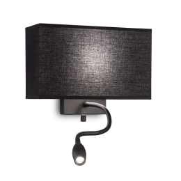 Φωτιστικό Τοίχου Hotel 035956 32x22,5x11cm E27/LED 1.5 (LED)W 3000K Black Ideal Lux