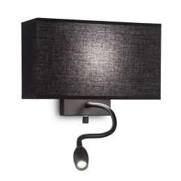 Φωτιστικό Τοίχου Hotel 215709 32x22,5x11cm E27/LED 1.5 (LED)W 3000K Black Ideal Lux