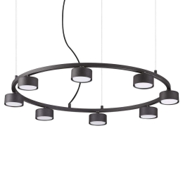 Φωτιστικό Οροφής Minor Round 235547 76,5x10/219cm 8xGX53 15W Black Ideal Lux