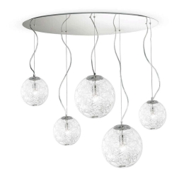 Φωτιστικό Οροφής Mapa Max 091112 105x35/110x54cm 5xE27 60W Chrome Ideal Lux