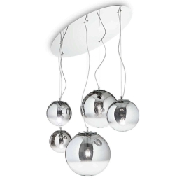 Φωτιστικό Οροφής Mapa 140759 105x35/110x54cm 5xE27 60W Chrome Ideal Lux