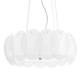 Φωτιστικό Οροφής Ovalino 090481 55x28/120cm 8xE27 60W White Ideal Lux