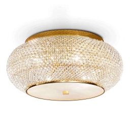 Φωτιστικό Οροφής-Πλαφονιέρα Pasha' 100791 55x21cm 10xE14 40W Gold Ideal Lux