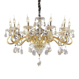 Φωτιστικό Οροφής-Πολυέλαιος Negresco 087771 85x70/110cm 10xE14 40W Gold Ideal Lux