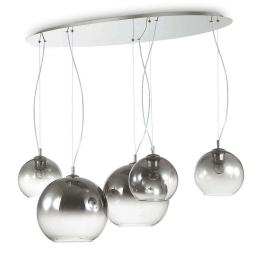 Φωτιστικό Οροφής-Ράγα Nemo Plus 138305 107x42/128,5x60cm 5xE27 60W Chrome Ideal Lux