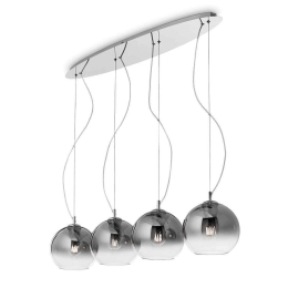 Φωτιστικό Οροφής-Ράγα Nemo Plus 149561 94x30/130x20cm 4xE27 60W Chrome Ideal Lux