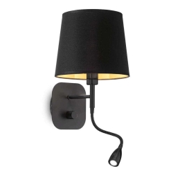Φωτιστικό Τοίχου-Απλίκα Nordik 158242 18x48x21cm E14/LED 1,5W 3000K Black Ideal Lux