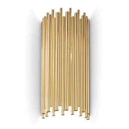 Φωτιστικό Τοίχου-Απλίκα Pan 208794 25x58x17cm 2xE14 40W Gold Ideal Lux