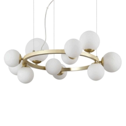Φωτιστικό Οροφής Perlage 271392 Φ73x230cm 11xG9 15W 3000K Gold Ideal Lux