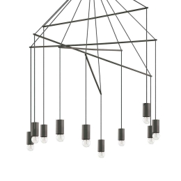 Φωτιστικό Οροφής Pop 158860 90x105/187cm 10xE27 60W Black Ideal Lux