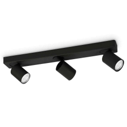 Φωτιστικό Οροφής-Πλαφονιέρα Rudy 229058 54x9/12,5x12,5cm 3xGU10 35W Black Ideal Lux