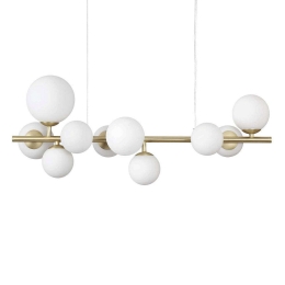 Φωτιστικό Οροφής-Ράγα Perlage 283791 81x30x234cm 10xG9 15W 3000K Gold Ideal Lux