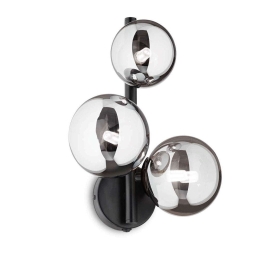 Φωτιστικό Τοίχου-Απλίκα Perlage 271439 24x16x32cm 3xG9 15W 3000K Black Ideal Lux