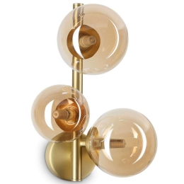 Φωτιστικό Τοίχου - Απλίκα Perlage 322742 24x16x32cm 3xG9 15W Brass-Amber Ideal Lux