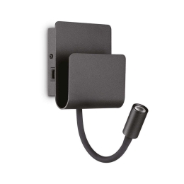 Φωτιστικό Τοίχου-Απλίκα Probe 237930 13x23,5x13,5cm LED 9W 3000K Black Ideal Lux