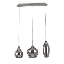 Φωτιστικό Οροφής-Ράγα Soft 111865 60x40/113x20cm 3xE14 40W Smoke Ideal Lux