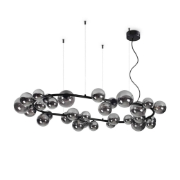 Φωτιστικό Οροφής Κρεμαστό Perlage 296753 143x93x216,5cm 30xG9 15W Black Ideal Lux