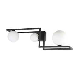 Φωτιστικό Οροφής - Πλαφονιέρα Angolo 284286 68,6x25cm G9 max 3x28W Black Ideal Lux