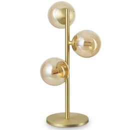 Φωτιστικό Επιτραπέζιο Perlage 322759 24x43cm 3xG9 15W Brass-Amber Ideal Lux