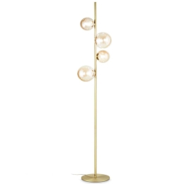 Φωτιστικό Δαπέδου Perlage 317816 32x29,5x164cm 4xG9 15W Brass-Amber Ideal Lux