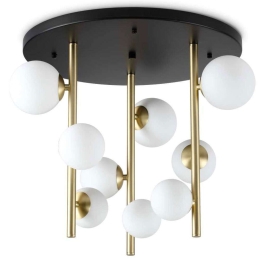 Φωτιστικό Οροφής - Πλαφονιέρα Perlage 328423 Φ55x50cm 9xG9 15W Brass-White Ideal Lux