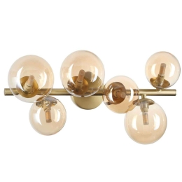 Φωτιστικό Τοίχου - Απλίκα Perlage 327822 49x25x19,5cm 6xG9 15W Brass-Amber Ideal Lux