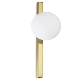 Φωτιστικό Τοίχου - Απλίκα Binomio 311319 33,3x15x12cm 1xG9 4W Brass-White Ideal Lux