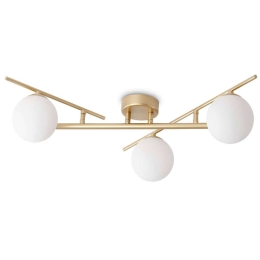 Φωτιστικό Οροφής - Πλαφονιέρα Atlas 311340 50x16,5cm 3xG9 4W Gold-White Ideal Lux
