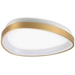 Φωτιστικό Οροφής - Πλαφονιέρα Gemini 328034 42,5x6,5cm Led 3000lm 23W 3000K Brass Ideal Lux