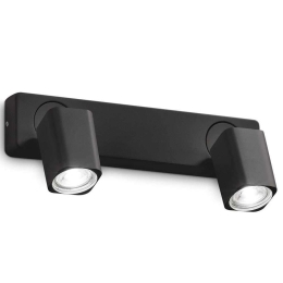 Φωτιστικό Τοίχου - Απλίκα Rudy Square 321509 31,5x9/11x12,5cm 2xGU10 35W Black Ideal Lux
