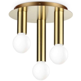 Φωτιστικό Οροφής - Πλαφονιέρα Petit 301525 Φ30x22,5cm 3xE27 42W Brass Ideal Lux
