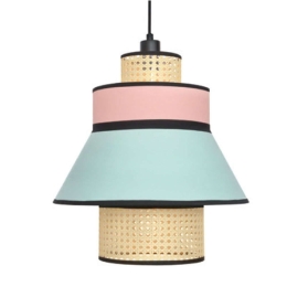 Φωτιστικό Οροφής Japan TF20881P 1xΕ27 Φ42cm 190cm Multi Aca Rattan, Ύφασμα