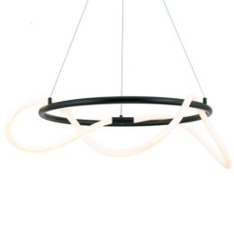 Φωτιστικό Οροφής Kyma ZM36LEDP60BK 36W Led Φ60cm 230cm Black Aca Μέταλλο
