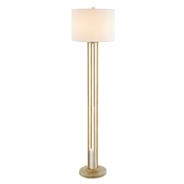 Φωτιστικό Δαπέδου Belize ML127161FGW Αμπαζούρ 1xE27 Φ40,6cm 153cm Gold-White Aca