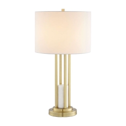 Φωτιστικό Επιτραπέζιο Belize ML127161TGW 1ΧE27 Αμπαζούρ Φ35,6cm 66cm Gold-White Aca