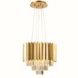 Φωτιστικό Οροφής Empire EG6175P41CG 5xE14 Φ40cm 100cm Clear-Gold Aca