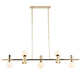 Φωτιστικό Οροφής - Ράγα Kimolos OD94205PG 5xG9+5XGU10 120Χ26Χ120cm Gold Aca