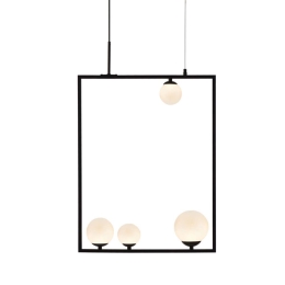 Φωτιστικό Οροφής Quadro OD91494PB 4xG9 49Χ12Χ120cm Black-White Aca
