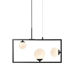 Φωτιστικό Οροφής Quadro OD91543PB 3xG9 54Χ12Χ120cm Black-White Aca